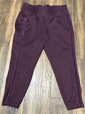 New Livi Active Lane Bryant Ankle Leggings High Waist Burgundy Stripe 18/20 NWOT